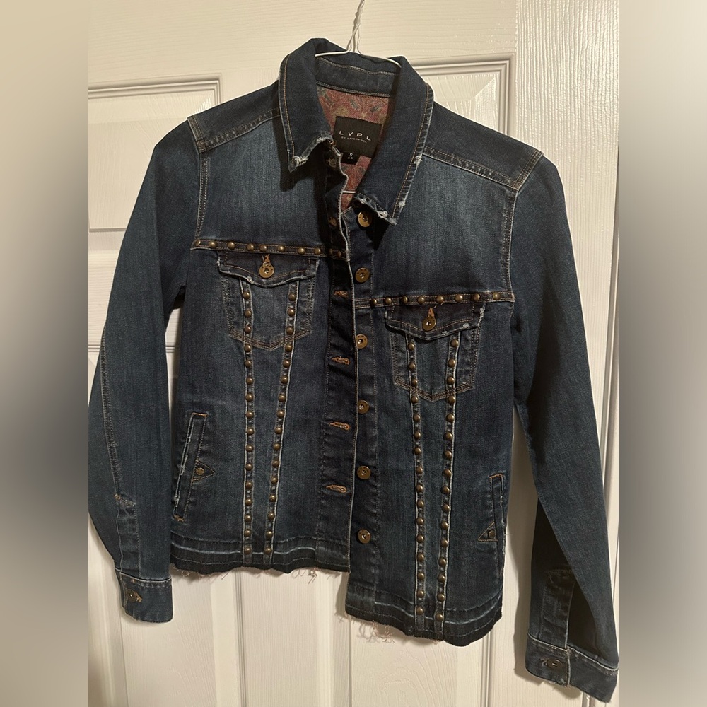 LVPL by Liverpool Studded Denim Jacket Women’s size small